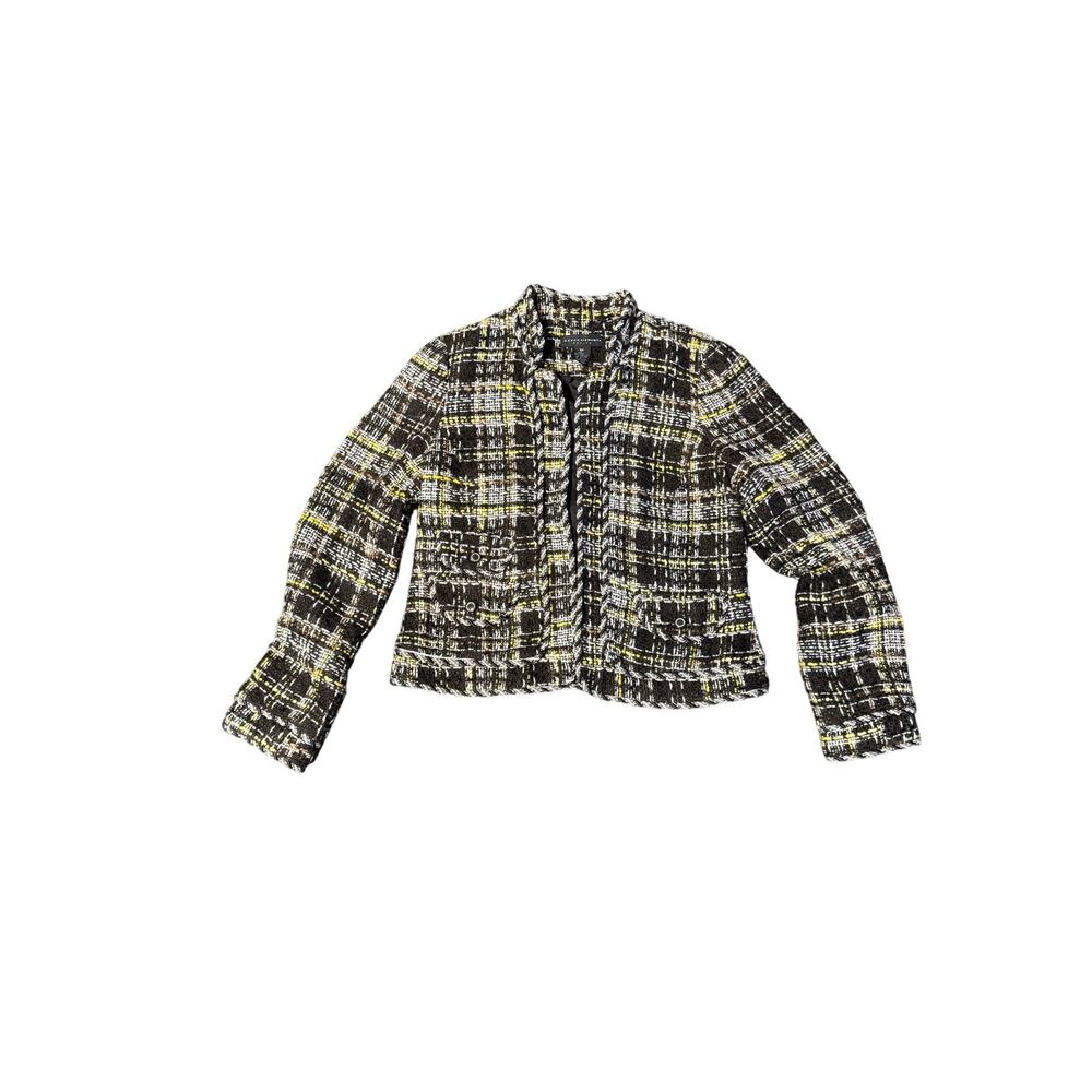 Grace Elements women’s round Neck Multicolor Tweed Jacket Sz 6P long sleeve